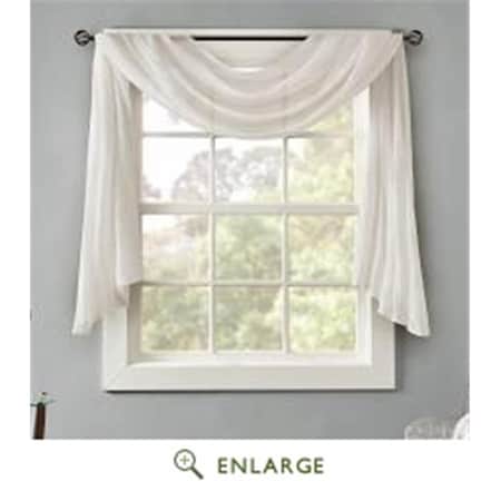 Madison Park 42 x 216 in. Harper Solid Crushed Scarf Sheer, White MP40-4511